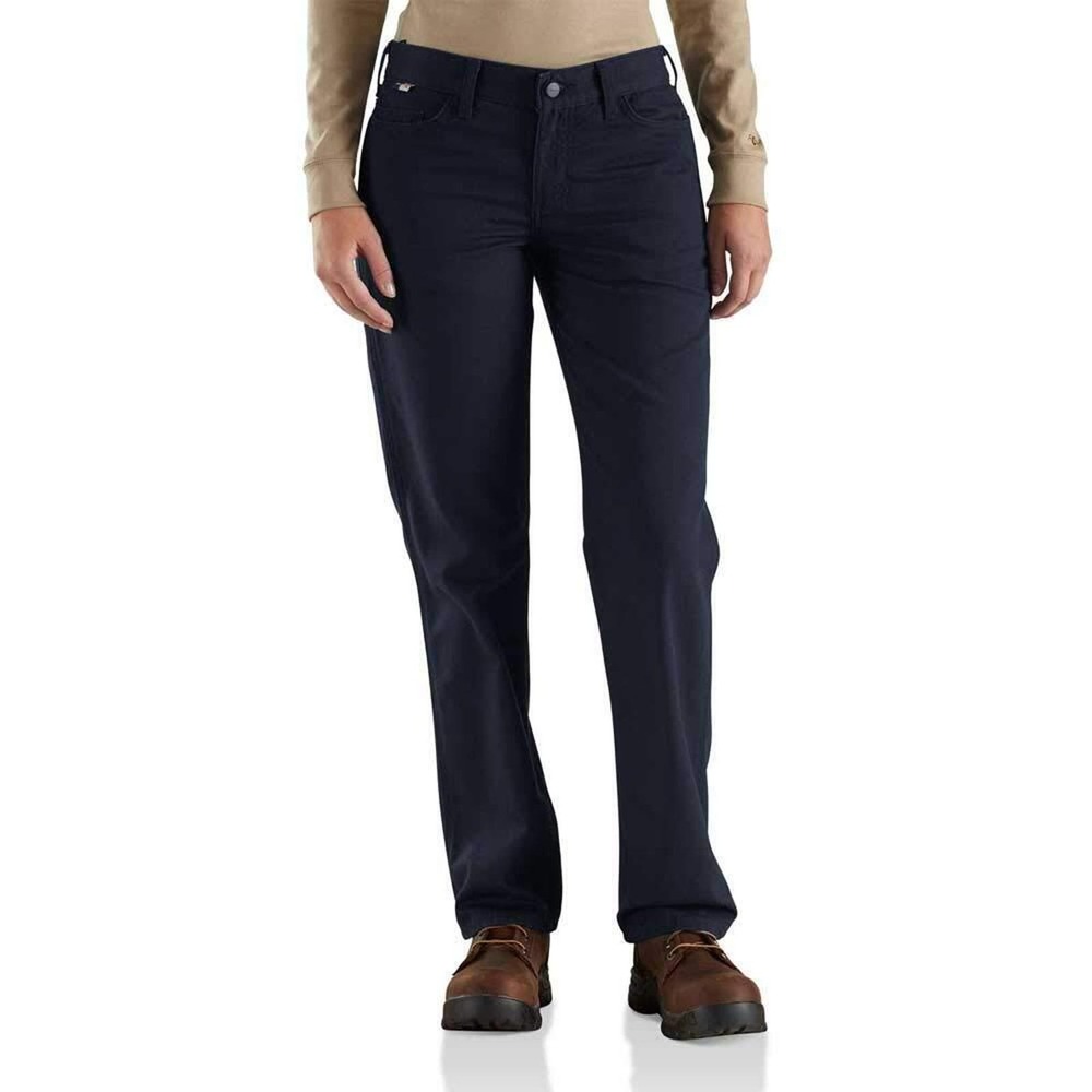 Carhartt Flame Resistant Womens Rugged Flex Canvas Pant Dark Navy 14